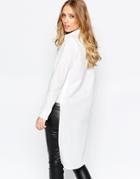 Y.a.s Abra Dipped Back Shirt - Bright White