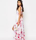 Fame And Partners Ashleigh Maxi Dress With Open Back And Side Splits - Pink