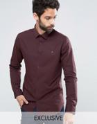 Farah Classic Shirt In Slim Fit With Stretch - Red