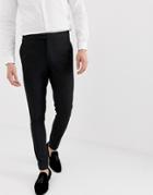 Asos Design Super Skinny Tuxedo Suit Pants In Black - Black