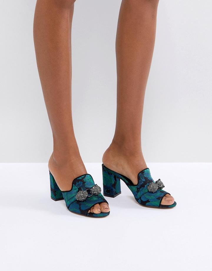 Carvela Brocade Mule With Jewels - Multi