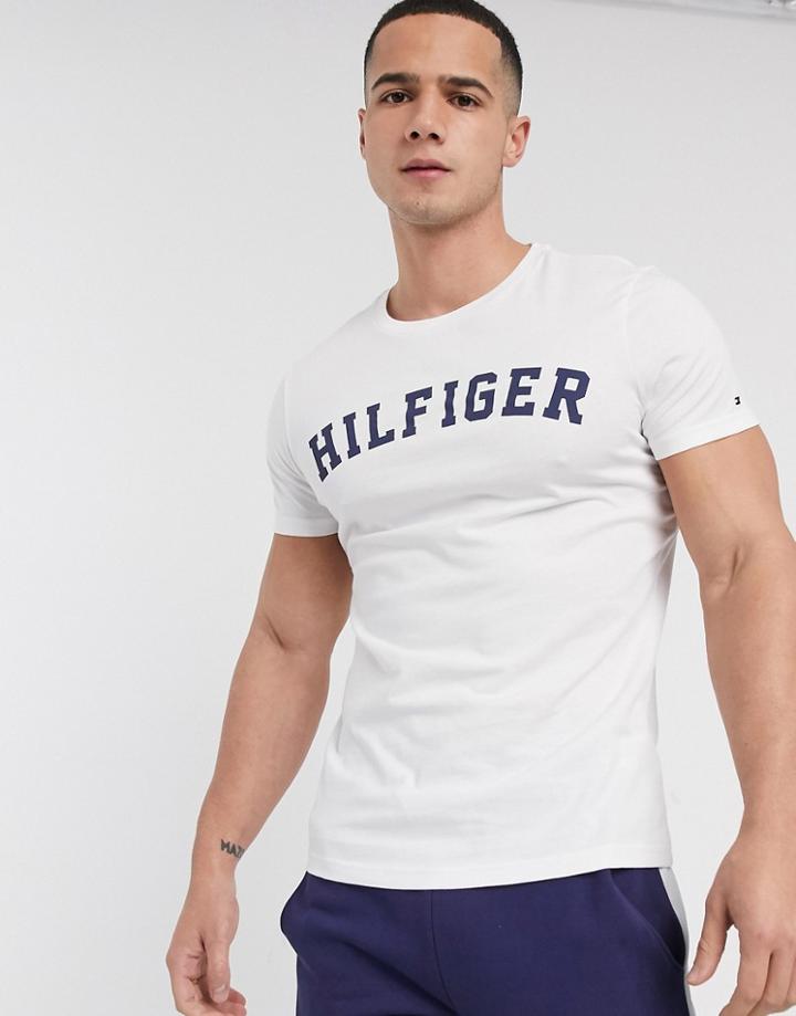Tommy Hilfiger Logo Lounge Crew Neck T-shirt In White