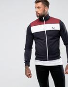Fred Perry Sports Authentic Color Block Track Jacket In Navy - Navy