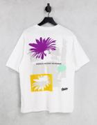 Pull & Bear T-shirt With Art Back Print In White