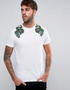Brave Soul Dragon Print T-shirt - Blue