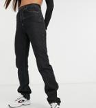 Asos Design Tall Mid Rise '90's' Straight Leg Jeans Washed Black-blues