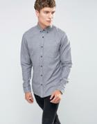 Only & Sons Brushed Cotton Button Down With Contrast Cuff - Gray