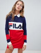 Fila Long Sleeve Rugby Dress In Color Block - Multi