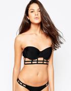 New Look Black Caged Molded Bikini Top B-e - Black