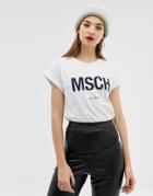 Moss Copenhagen Relaxed T-shirt With Front Logo - White