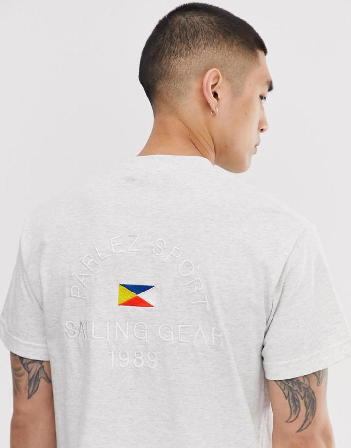 Parlez Klipper T-shirt With Printed Back In Gray - Gray