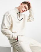 Asos Design Oversized Half Zip Sweatshirt With Pocket Detail In Beige - Part Of A Set-neutral