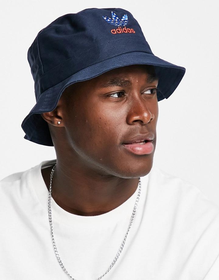 Adidas Originals American Bucket Hat In Navy-black
