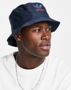 Adidas Originals American Bucket Hat In Navy-black