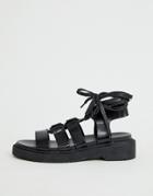 Asos Design Face Off Chunky Flat Sandals-black