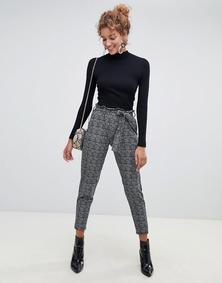 Qed London Paperbag Waist Jogger - Black