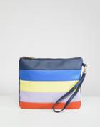 Oasis Multi Color Stripe Clutch Bag - Navy
