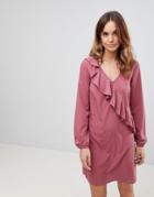 Vila Ruffle Panel Dress-pink