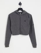 Dare 2b Lounge About Cropped Hoodie In Charcoal Gray - Part Of A Set