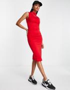 French Connection Manhatten Jersey Midi Dress In Red