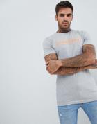 Asos Design Muscle T-shirt With Lived Text Print - Gray