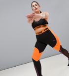 Puma Plus Exclusive To Asos Paneled Legging In Black And Orange - Orange