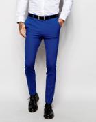 Asos Super Skinny Fit Suit Pants In Blue - Blue