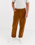Brooklyn Supply Co Wide Skate Fit Pants In Brown