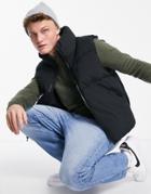 Abercrombie & Fitch Relaxed Fit Heavy Puffer Vest In Black