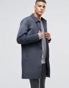 Selected Homme Lightweight Trench - Blue