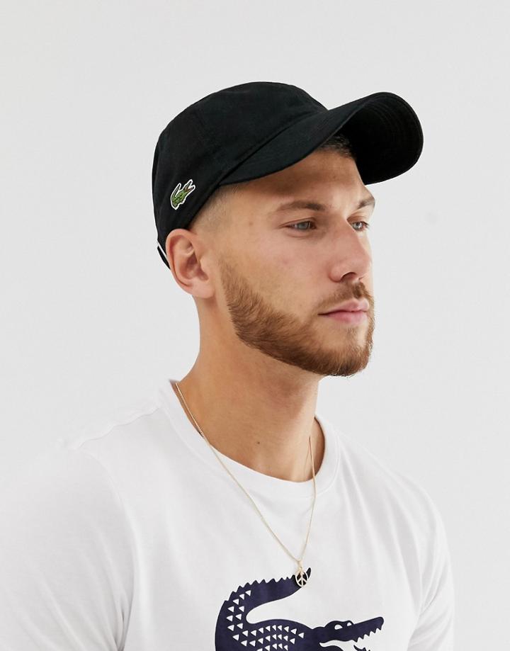 Lacoste Side Logo Baseball Cap In Black