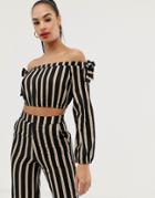 Club L Stripe Detail Top-multi