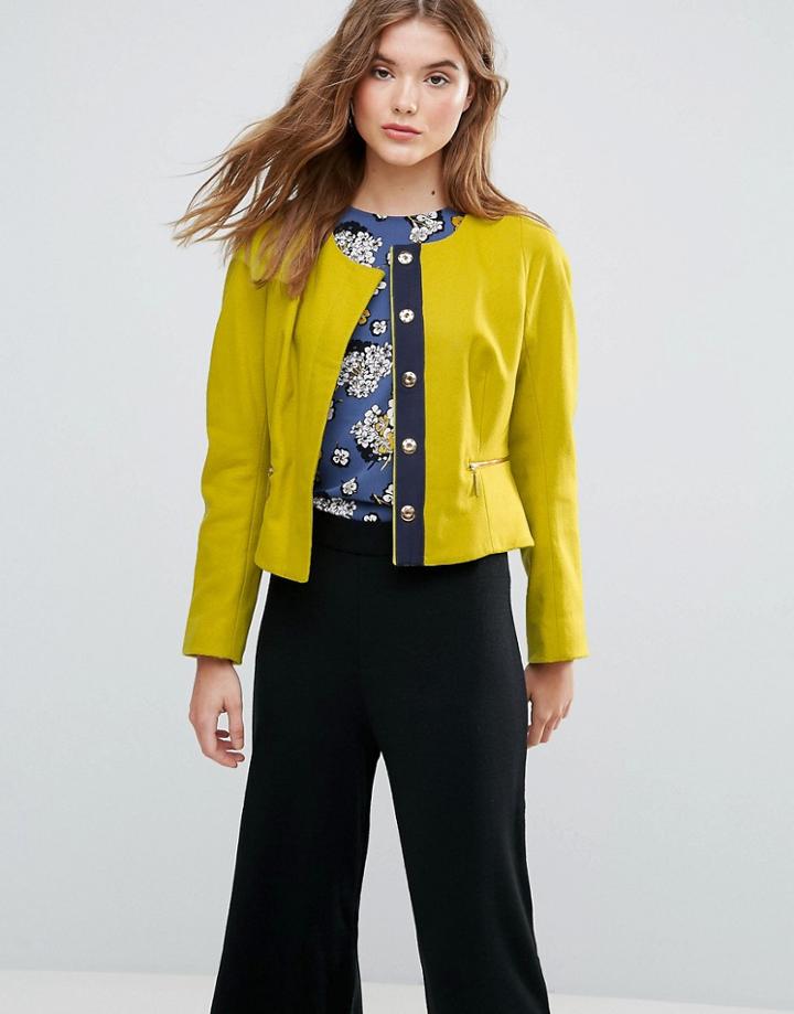 Closet Zip Pocket Wool Jacket - Green