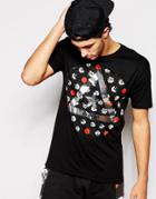 Asphalt Yacht Club T-shirt With Rose Print Logo - Black