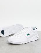 Lacoste Game Advance Sneakers In White Green