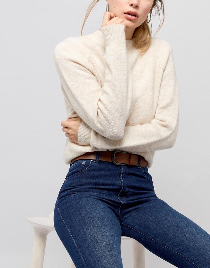 Asos Vintage Tan Jeans Belt In Water Based Pu - Brown