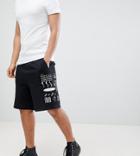 Crooked Tongues Shorts In Black With Logo Print - Black