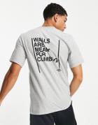 The North Face Climb Graphic Back Print T-shirt In Gray-grey