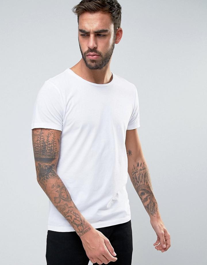 Boss Orange By Hugo Boss Raw Edge T-shirt Regular Fit In White - White