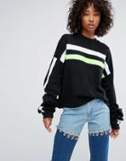 The Ragged Priest Black Label Premium T-shirt With Extra Long Sleeves - Black