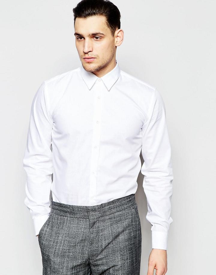 Hugo By Hugo Boss Smart Shirt In Poplin Slim Fit In White - White