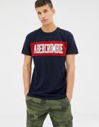 Abercrombie & Fitch Chest Panel Logo T-shirt In Navy