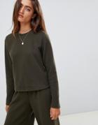 Asos Design Lounge Brushed Ribbed Sweat-green