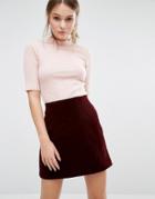 New Look Short Sleeve High Neck T-shirt - Pink