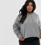 Asos Design Curve Cropped Boxy Hoodie In Sage