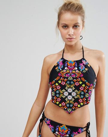 Hobie Scarf Print Tankini Top - Multi
