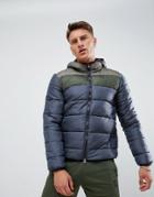 Ea7 Tri-tonal Padded Eco-down Puffer Jacket In Dark Gray - Gray