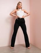 Asos Design Hourglass Western Waist True Flare Jean In Black