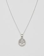 Chained & Able St. Christopher Mini Medallion Necklace In Silver - Silver