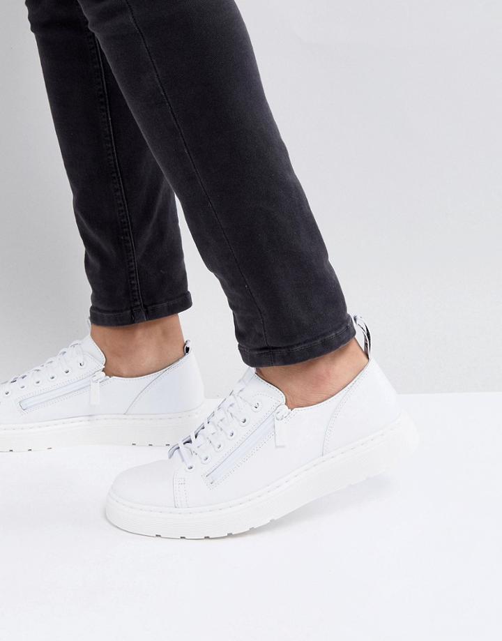 Dr Martens Dante 6 Eye Shoes In White Leather - White